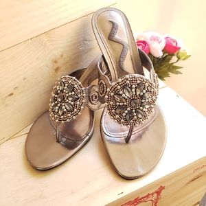 Nina Beaded Wedge Sandal